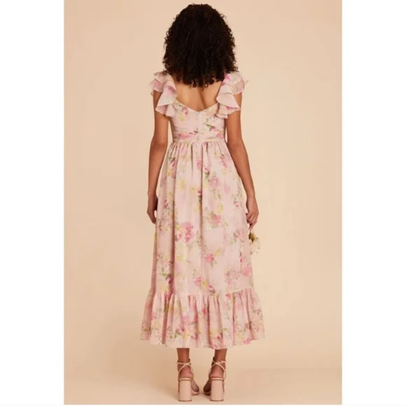 Birdy Grey Pink Floral Midi Dress - Picture 3 of 16